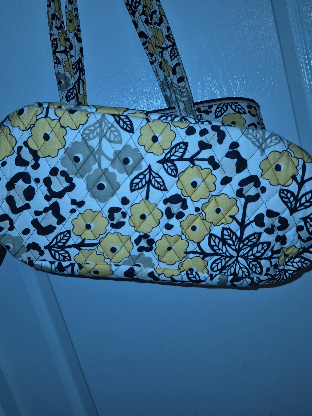 Vera Bradley Yellow and Black Quilted Floral Tote